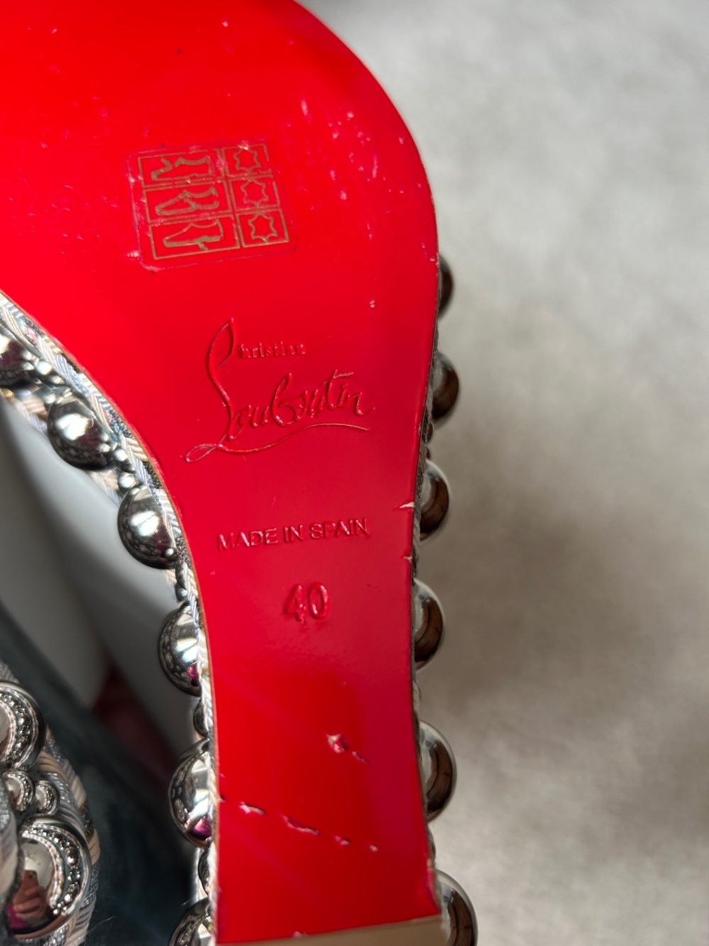 Christian Louboutin studded wedge heels - Picture 7 of 10